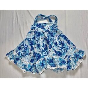 Shabby Chic Girls 3T Floral Halter Dress Ruffle Hem Spring cottagecore old money